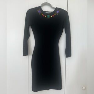 Vintage Andrea Jovine Black Embellished Bodycon Dress